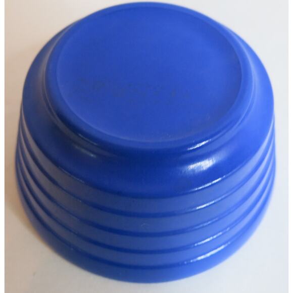 Vintage Hazel Atlas Moderntone Cereal Bowl Blue White Interior 5 Inch Unmarked - Picture 5 of 6